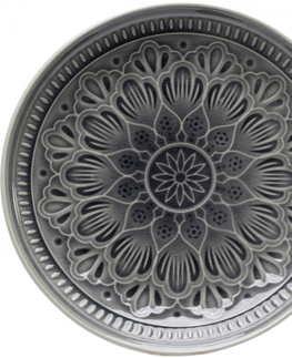 Talíře KARE Design Talíř Sicilia Mandala - šedý, Ø21cm
