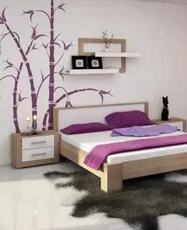 Ložnice Viki ARTBm Manželská postel VIKI 10 | s roštem Barva: Bílá / černý lesk