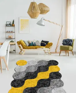 Koberce a koberečky Conceptum Hypnose Koberec Arona II 80x120 cm šedý/žlutý