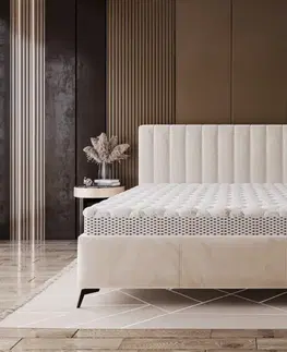 Postele ArtMarz Luxusní manželská postel MY LADY | béžová 160 x 200 cm