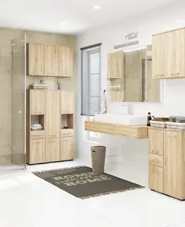 Koupelnový nábytek Ak furniture Koupelnová skříňka nad pračku Fin dub sonoma