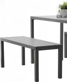 Zahradní nábytek Sestava zahradního nábytku v šedé barvě stůl + dvě lavice