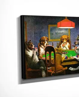 Obrazy Wallity Reprodukce obrazu Poker Game 30x40 cm vícebarevná