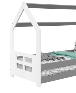 Postele Dětská postel SPECIOSA D5D 80x160, bílá/šedá
