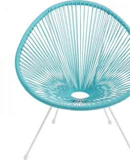 Židle s výpletem KARE Design Tyrkysové křeslo Acapulco