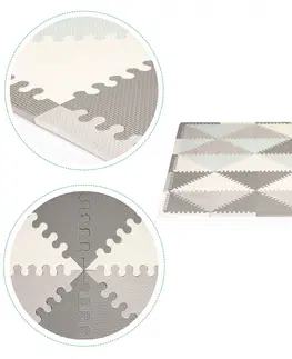Pěnové puzzle na zem ECOTOYS Pěnová podložka PUZZLE 127x157 cm šedá