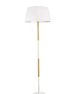 Stojací lampy se stínítkem Nova Luce Elegantní stojací lampa Arrigo s přírodním dřevem NV 7605184
