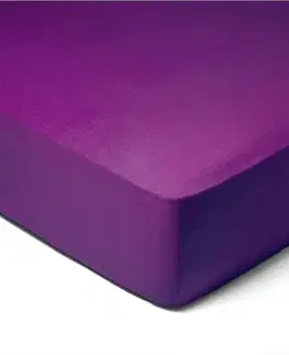 Prostěradla Forbyt, Prostěradlo, Jersey, tmavě fialová 100 x 220 cm