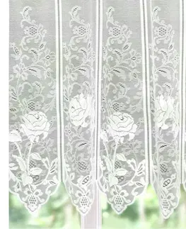 Metráž Záclona žakárová, Růžena vitrážka metráž, bílá 50 cm