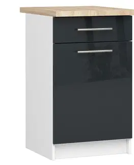 Kuchyňské dolní skříňky Ak furniture Kuchyňská skříňka Olivie S 50 cm 1D 1S bílá/grafit