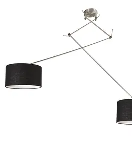 Zavesna svitidla Závěsná lampa ocelová se stínidlem 35 cm nastavitelná černá - Blitz II