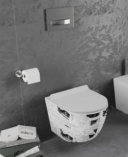 Záchody MEXEN Lena Závěsná WC mísa včetně sedátka s slow-slim, z duroplastu, bílé se vzorem 30224099