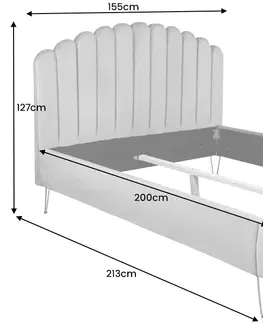 Designové postele LuxD Designová postel Palmira 140 x 200 cm akvamarinová
