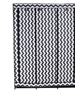 Šatní skříně TZB Textilní skříň Mira s 10 policemi - zebra