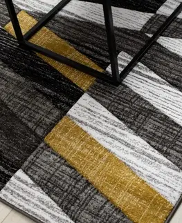 Koberce a koberečky Dywany Lusczow Kusový koberec ALTER Bax pruhy zlatý, velikost 80x150