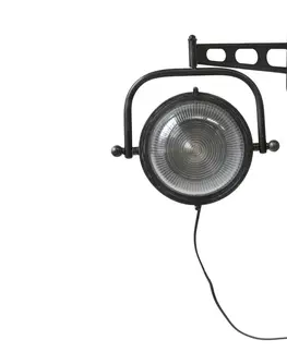 Svítidla Černá retro nástěnná lampa s patinou Factory - 43*17*33cm/ E27/ 40W Chic Antique 71383-24