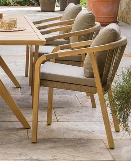 Zahradní židle a křesla DEOKORK Luxusní jídelní křeslo z akácie BRIGHTON