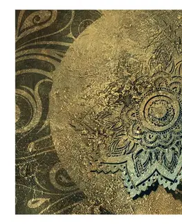 Tapety Samolepící tapeta zlatý květ Mandaly - Golden Treasure