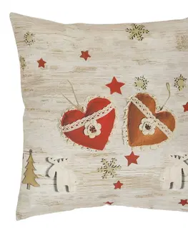 Povlečení Boma Trading Vánoční povlak na polštářek Xmas hearts, 40 x 40 cm