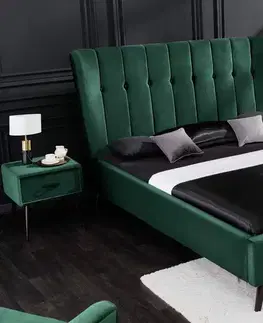 Designové postele LuxD Designová postel Violetta 160 x 200 cm tmavě zelený samet