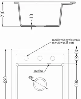 Kuchyňské dřezy MEXEN/S Vito granitový dřez 1-miska včetně baterie Duo, béžová 6503-69-671701-57-B