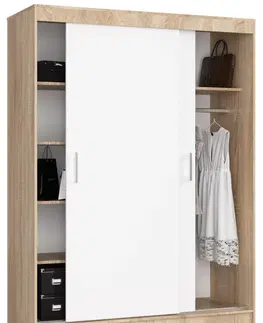 Šatní skříně Ak furniture Šatní skříň Mono 150 cm sonoma/bílá