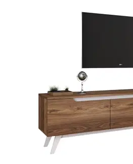 TV stolky Sofahouse Designový TV stolek Eilis 180 cm vzor ořech
