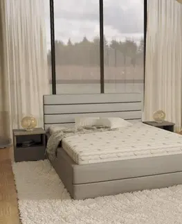 Postele FDM Čalouněná manželská postel VIRGINIA | 140 x 200 cm Barva: Šedá