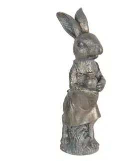 Velikonoční dekorace Metalická velikonoční dekorace králíka Métallique - 10*6*21 cm Clayre & Eef 6PR3088CH