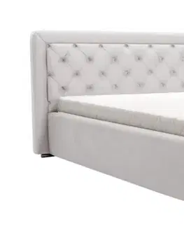 Postele ArtIdz Čalouněná manželská postel DANIELLE s výklopným roštem | béžová 160 x 200 cm