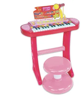 Hračky BONTEMPI - Dětské elektronické piano se židlí a mikrofonem