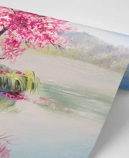 Samolepící tapety Samolepící tapeta orientální růžová třešeň