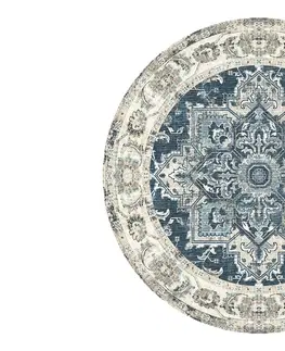 Koberce Norddan Designový kulatý koberec Maile 200 cm modrý