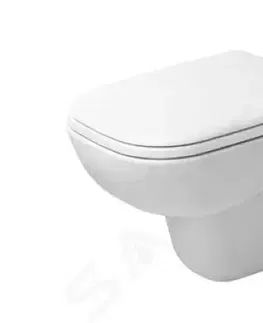 WC sedátka DURAVIT D-Code Závěsné WC, Rimless, sedátko SoftClose, bílá 45700900A1