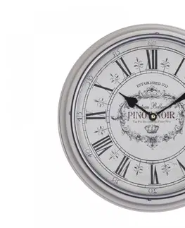 Hodiny Krémové antik nástěnné hodiny Pinot Noir – Ø 32*6 cm / 1*AA Chic Antique 64044219 (64442-19)