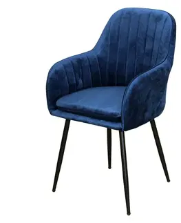 Jídelní židle Jídelní židle DELTA modrý samet
