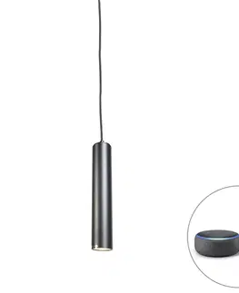 Zavesna svitidla Inteligentní závěsná lampa černá včetně světelného zdroje WiFi GU10 - Tuba Small