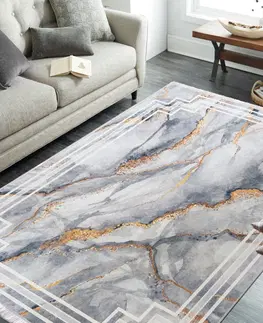 Moderní koberce Protišmykový koberec sivej farby so vzorom Šířka: 60 cm | Délka: 100 cm