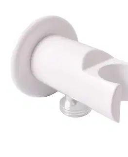 Sprchy a sprchové panely SLEZAK-RAV Držák sprchy s vývodem pro hadici bílá, Barva: bílá MD0614RB
