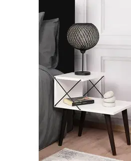 Noční a toaletní stolky  Noční stolek CROSS 55x50 cm bílá 