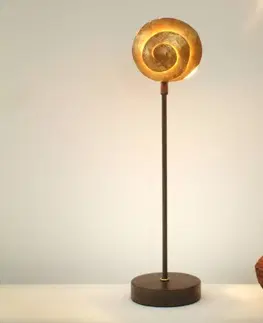 Světla na parapety Holländer Stolní lampa Šnek zlatý ze železa