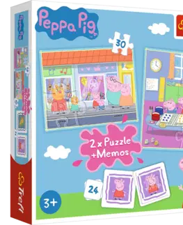 Hračky puzzle TREFL - Puzzle 2v1 + pexeso - Den prasátka Peppy / Pig