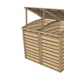 Zahradní potřeby Dřevěný box na popelnice Dekorhome