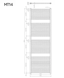 Radiátory MEREO Otopný žebřík, rovný, 600x1850 mm, bílý MT14