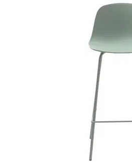 Barové židle Furniria Designová barová židle Jensen matná zelená