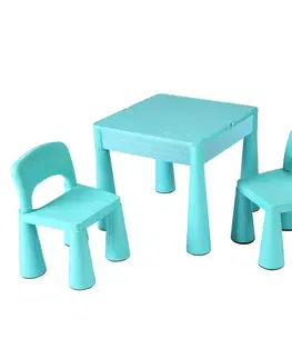 Dekorace do dětských pokojů New Baby Dětská sada stolečku a židliček 3 ks, mátová