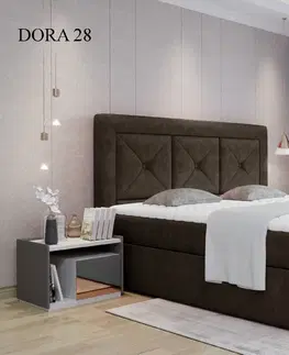 Postele Čalouněná postel IDRIS Boxsprings 160 x 200 cm Dora 28