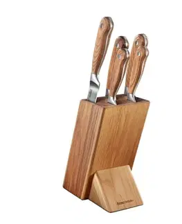 Kuchyňské nože Tescoma Blok na nože s 5 noži FEELWOOD 
