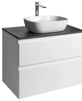 Koupelnový nábytek AQUALINE ALTAIR skříňka s deskou 78,5 cm, bílá/antracit břidlice AI280-03