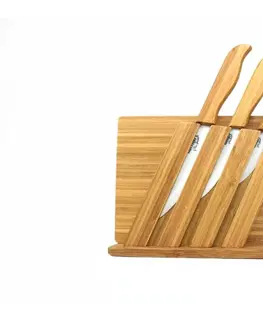 Kuchyňské nože Sada keramických nožů + bambusové prkénko